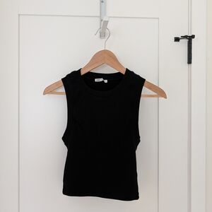 Zara Black Cropped Tank Top (M)